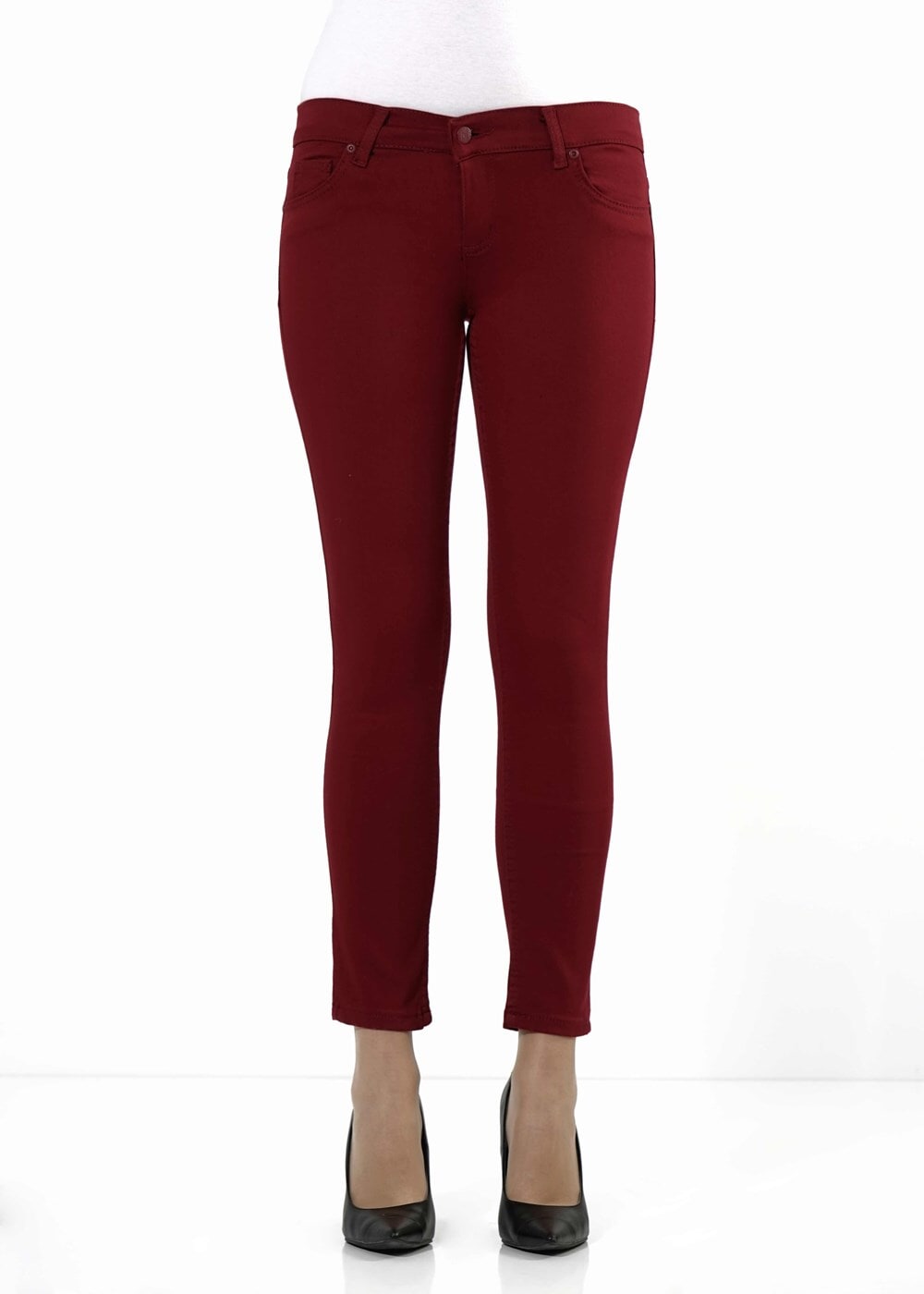 Tesettür giyim BORDO DAR PAÇA PANTOLON 9157 