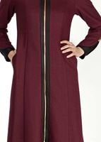 Tesettür giyim MÜRDÜM KAPÜŞONLU KEÇE KABAN 2087