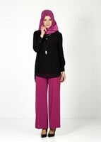 Tesettür giyim MOR BOL PAÇA PANTOLON 4509 