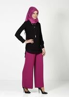Tesettür giyim MOR BOL PAÇA PANTOLON 4509 