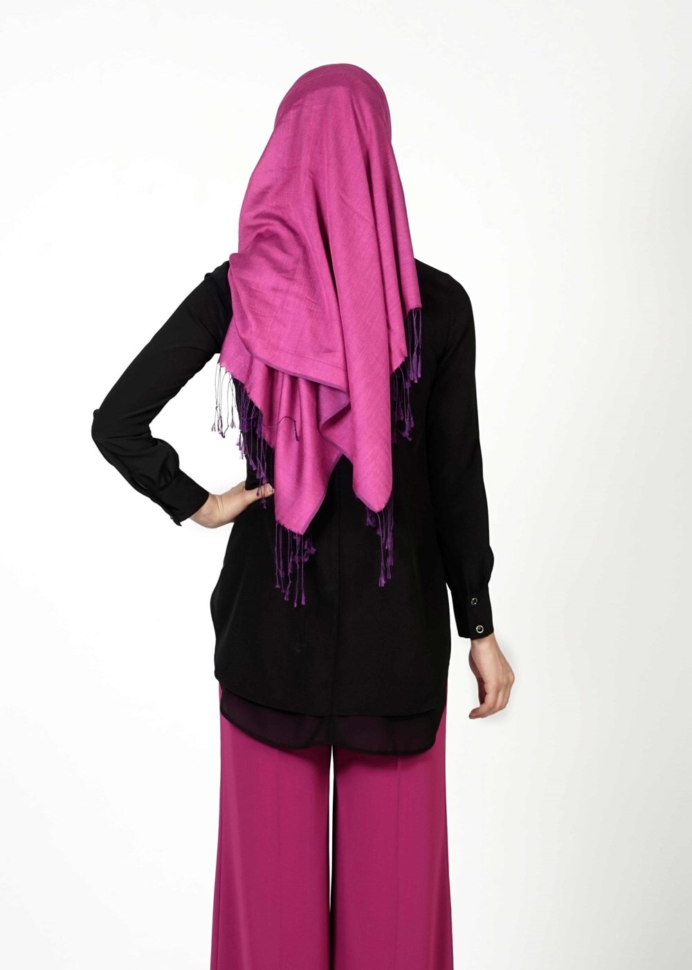 Tesettür giyim MOR BOL PAÇA PANTOLON 4509 