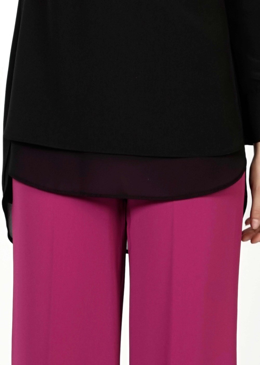 Tesettür giyim MOR BOL PAÇA PANTOLON 4509 