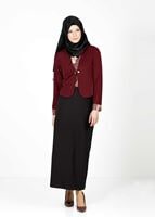 Tesettür giyim BORDO 6585 CEKET & BLUZ