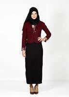 Tesettür giyim BORDO 6585 CEKET & BLUZ