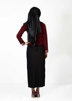 Tesettür giyim BORDO 6585 CEKET & BLUZ