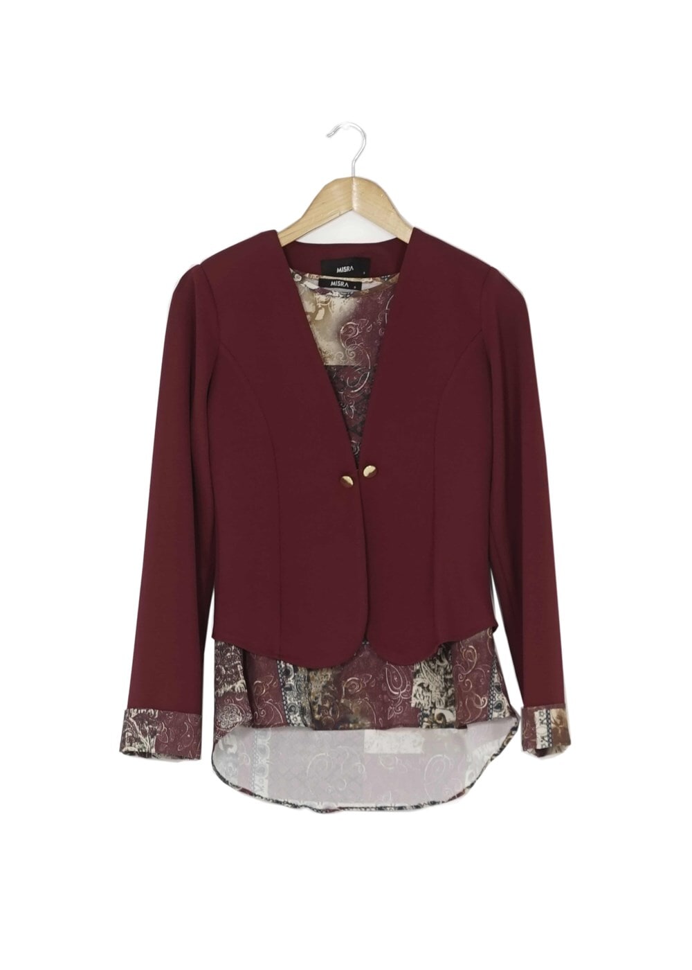 Tesettür giyim BORDO 6585 CEKET & BLUZ