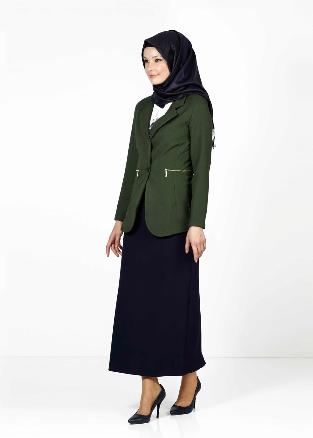 Tesettür giyim HAKİ 6594 CEKET