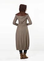 Tesettür giyim KAHVE FERMUARLI KAPÜŞONLU TRENÇKOT 0266 