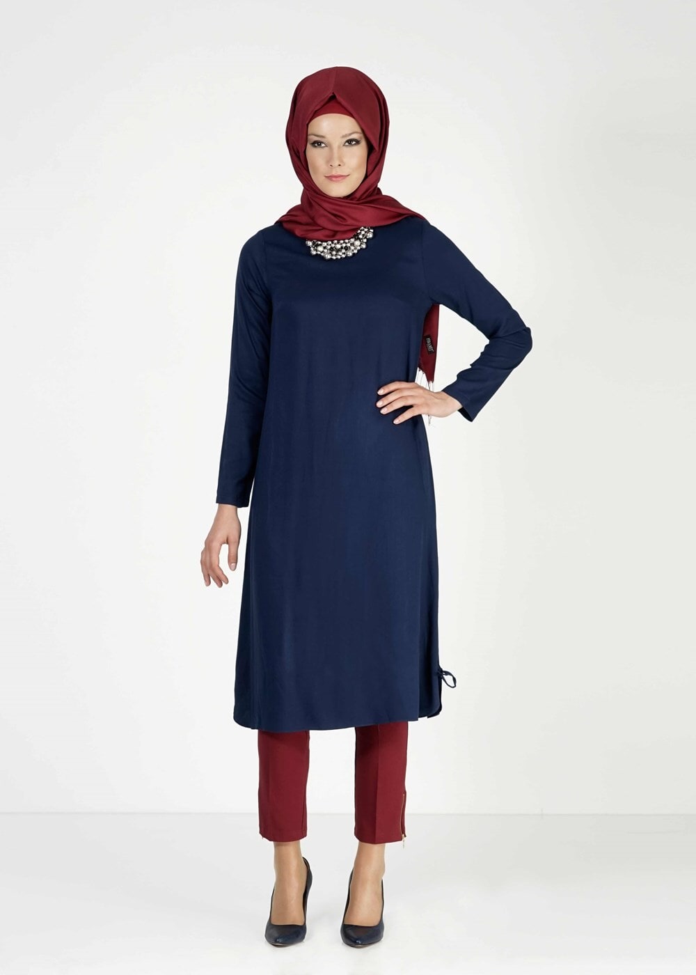 Tesettür giyim LACİVERT BASIC TUNİK 4334 