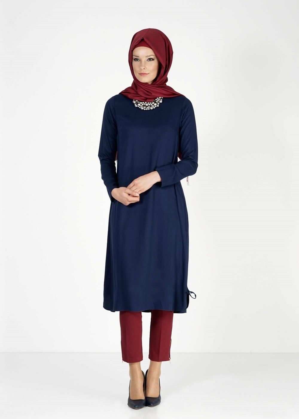 Tesettür giyim LACİVERT BASIC TUNİK 4334 