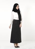 Tesettür giyim SİYAH DESENLİ ETEK 397 
