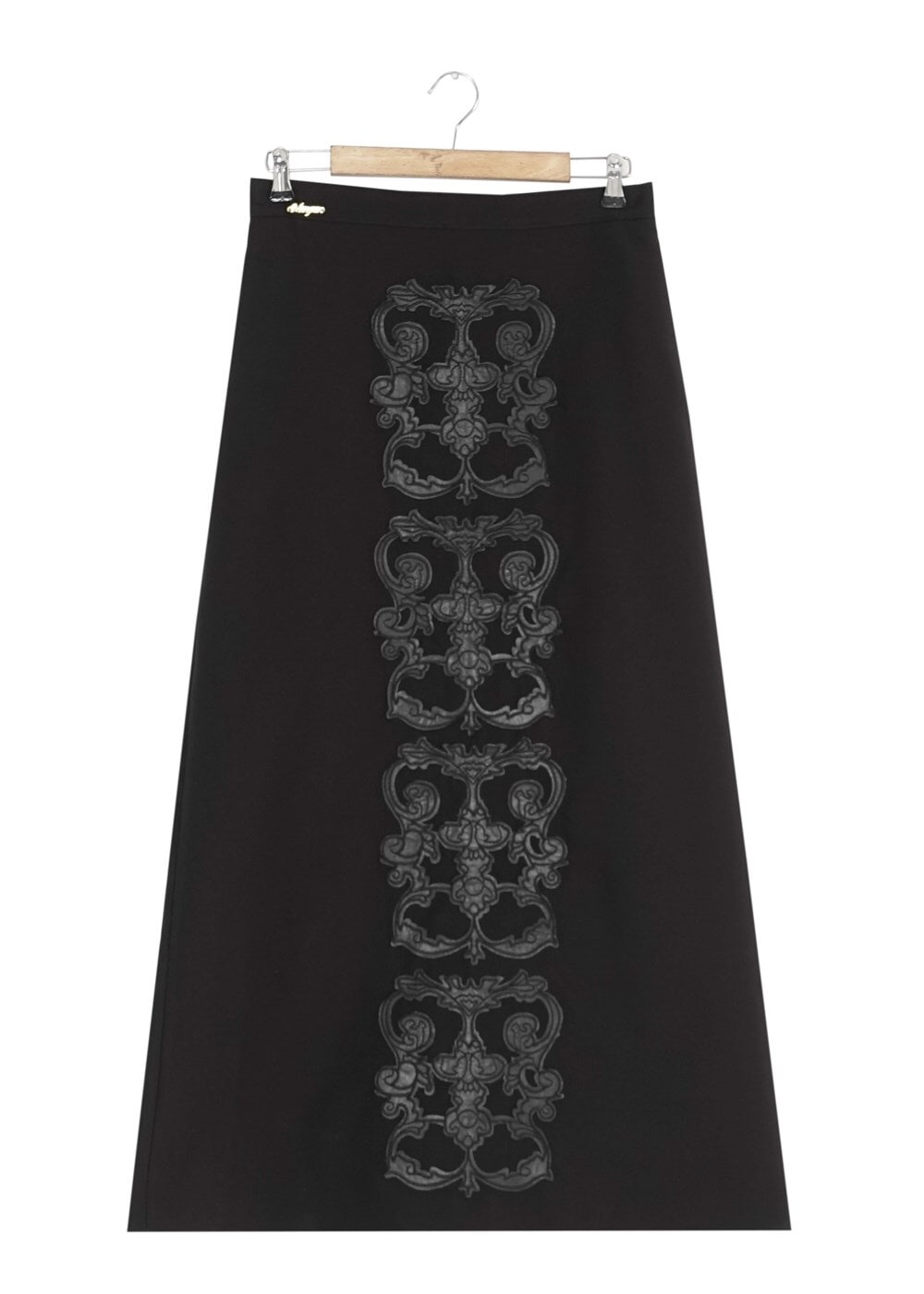 Tesettür giyim SİYAH DESENLİ ETEK 397 