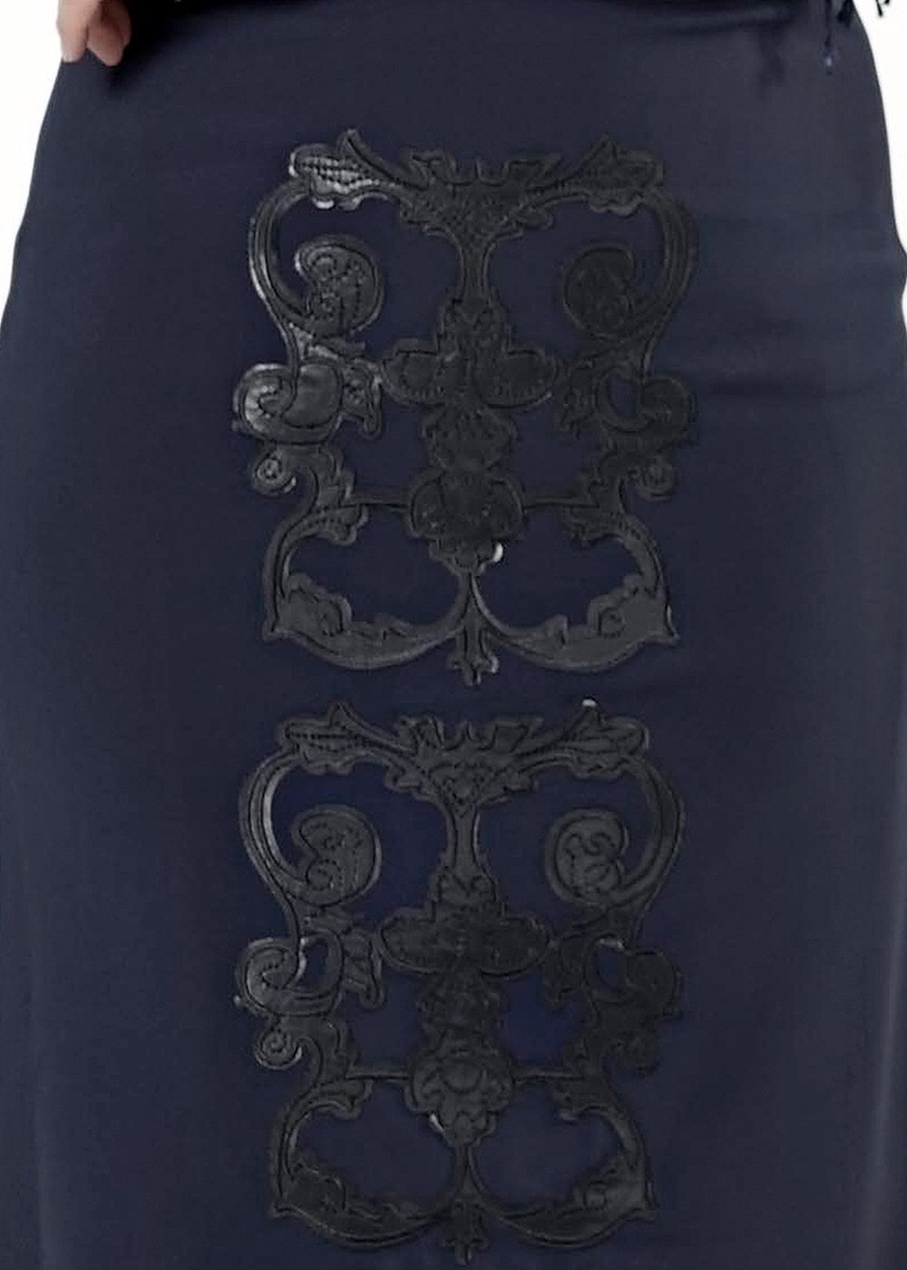 Tesettür giyim LACİVERT DESENLİ ETEK 397 