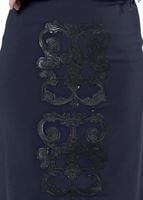 Tesettür giyim LACİVERT DESENLİ ETEK 397 