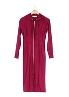 Tesettür giyim MOR KAPÜŞONLU FERMUARLI TRENÇKOT 7329 