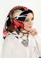 Tesettür giyim KREM T 27615 Çiçek Desenli Eşarp