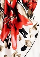 Tesettür giyim KREM T 27615 Çiçek Desenli Eşarp