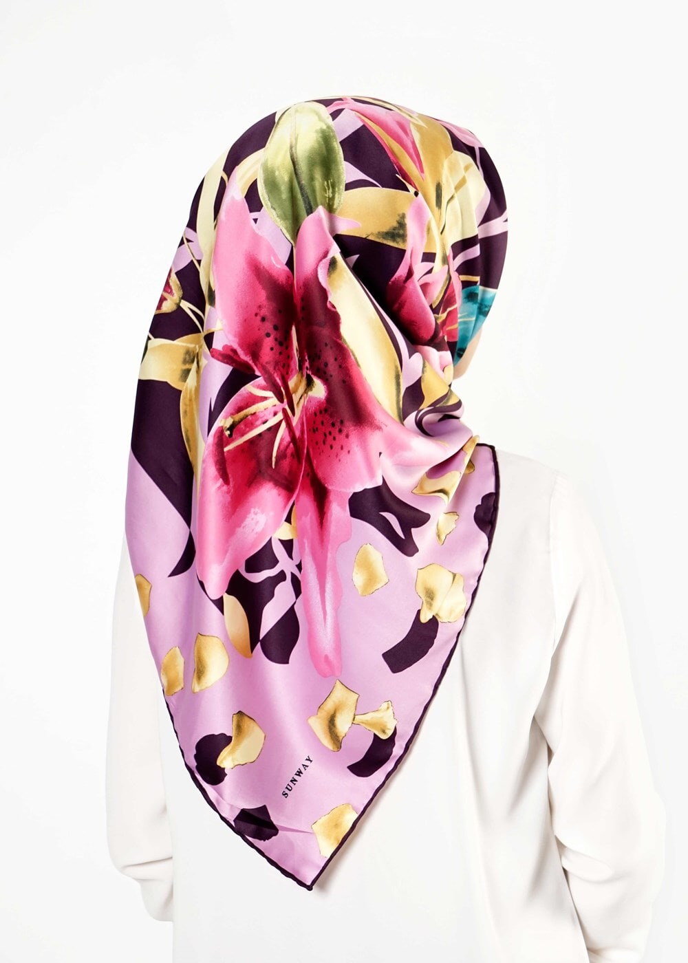 Tesettür giyim MOR T 27615 Çiçek Desenli Eşarp