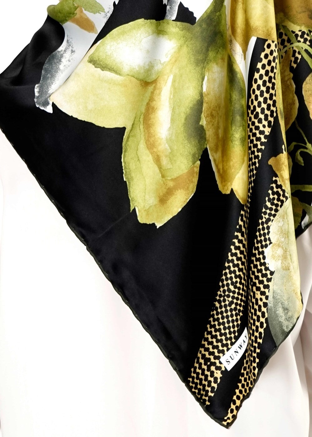 Tesettür giyim YEŞİL T 27617 Çiçek Desenli Eşarp