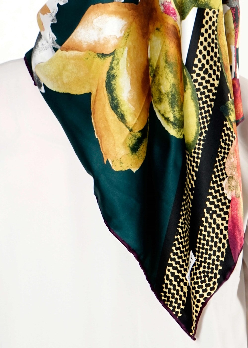 Tesettür giyim YEŞİL T 27617 Çiçek Desenli Eşarp