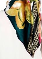 Tesettür giyim YEŞİL T 27617 Çiçek Desenli Eşarp