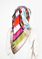 Tesettür giyim YEŞİL T 27618 Geometrik Desenli Eşarp