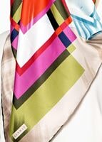 Tesettür giyim YEŞİL T 27618 Geometrik Desenli Eşarp