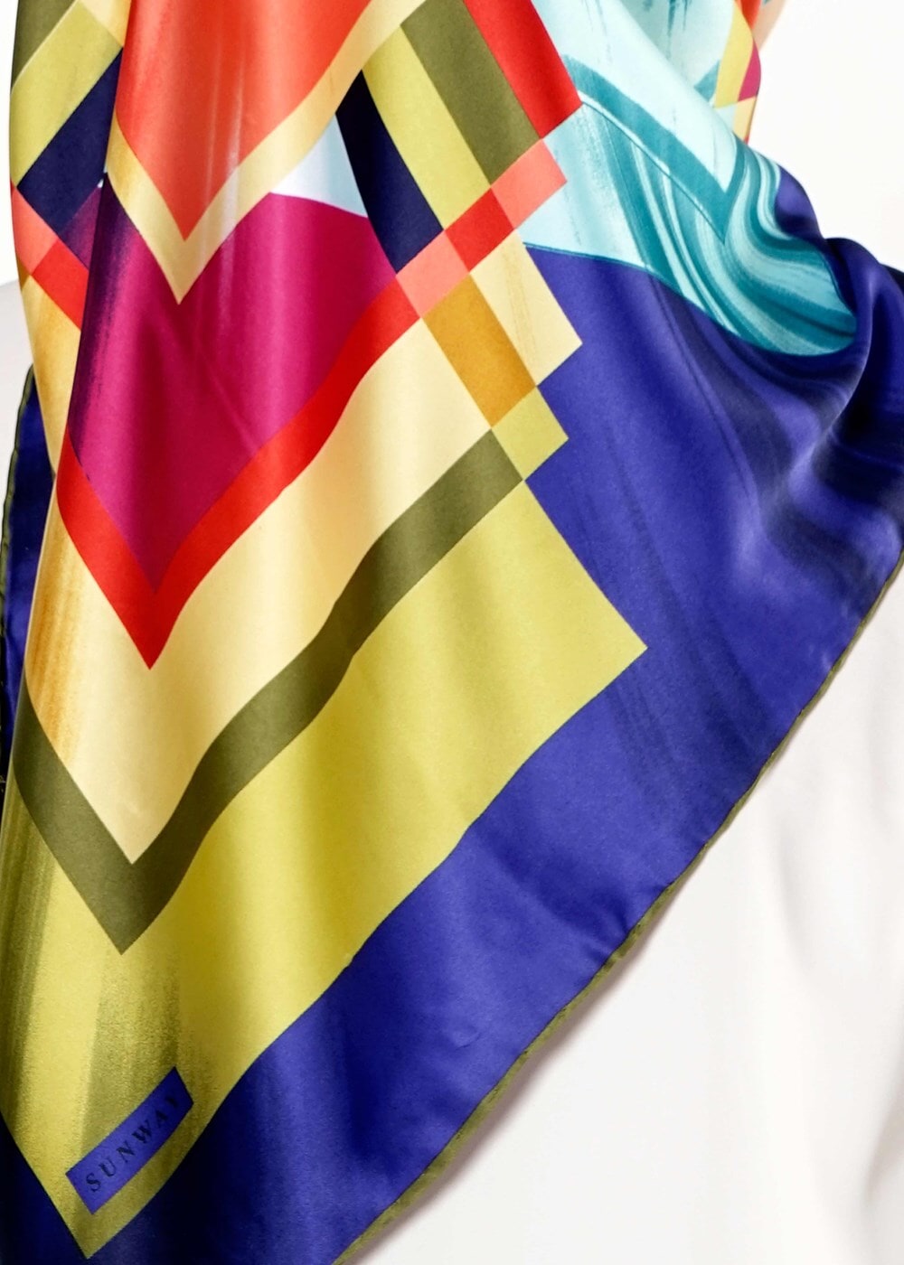 Tesettür giyim LACİVERT T 27618 Geometrik Desenli Eşarp