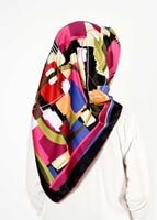 Tesettür giyim SİYAH T 27619 Geometrik Desen Eşarp