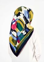 Tesettür giyim LACİVERT T 27619 Geometrik Desen Eşarp