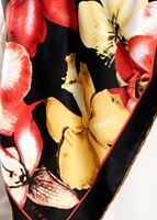 Tesettür giyim SİYAH T 27620 Çicek Desenli Eşarp