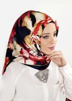 Tesettür giyim LACİVERT T 27620 Çicek Desenli Eşarp
