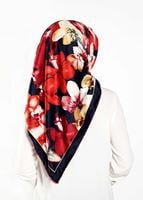 Tesettür giyim LACİVERT T 27620 Çicek Desenli Eşarp