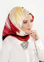 Tesettür giyim VİZON T 27623 Karışık Desenli Eşarp