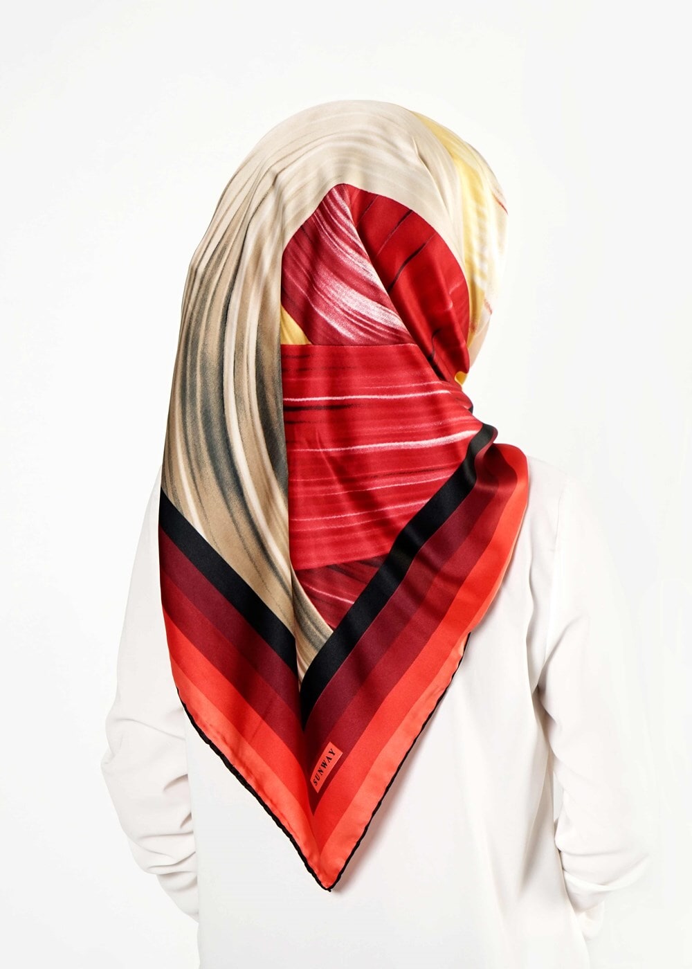 Tesettür giyim VİZON T 27623 Karışık Desenli Eşarp