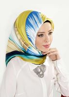 Tesettür giyim YEŞİL T 27623 Karışık Desenli Eşarp