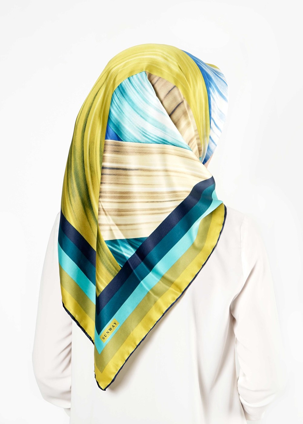 Tesettür giyim YEŞİL T 27623 Karışık Desenli Eşarp