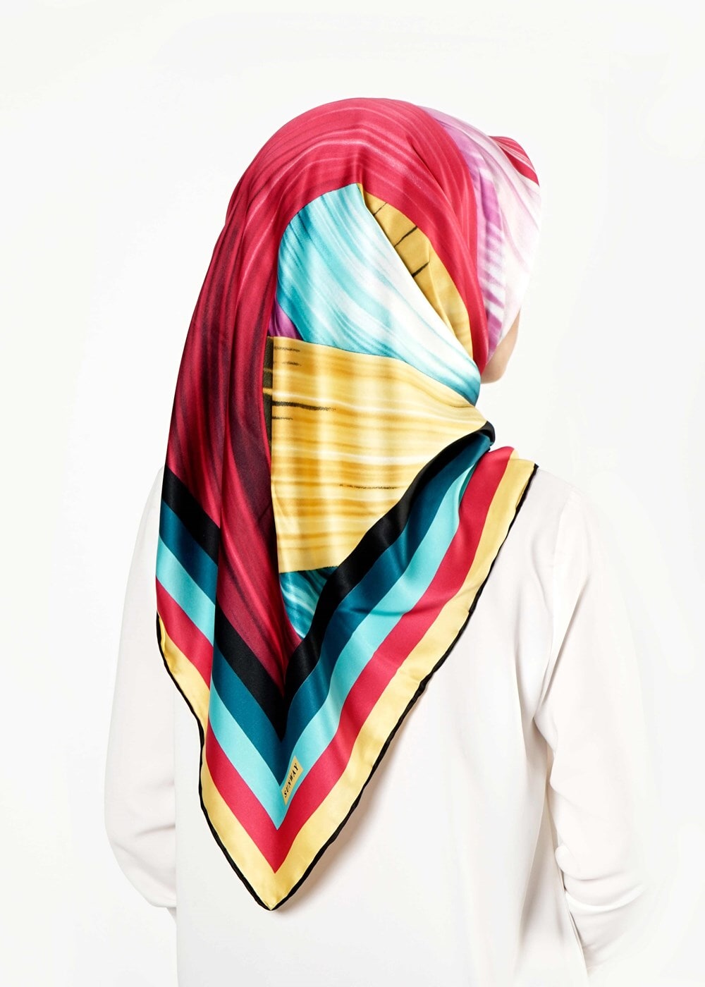 Tesettür giyim FUŞYA T 27623 Karışık Desenli Eşarp