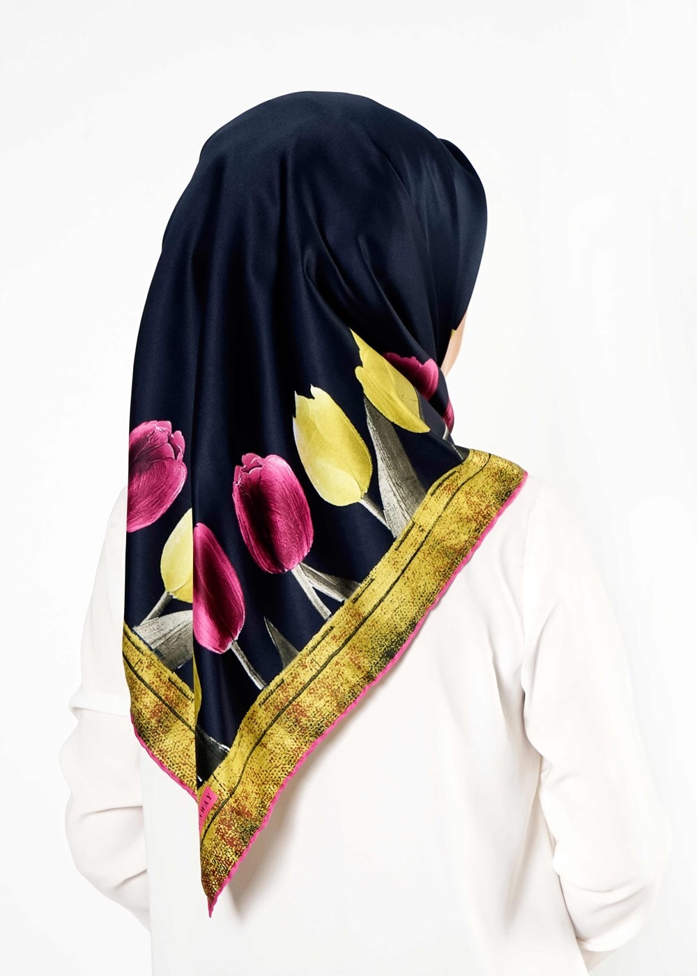 Vêtements hijab BLEU MARINE T 27624 Lale Desenli Eşarp