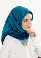 Tesettür giyim MAVİ T 27628 Düz Renk Eşarp
