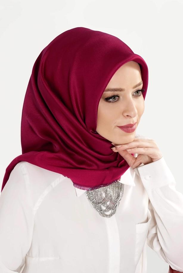 Vêtements hijab ROUGE BORDEAUX T 27628 Düz Renk Eşarp - TRENDTESETTÜR