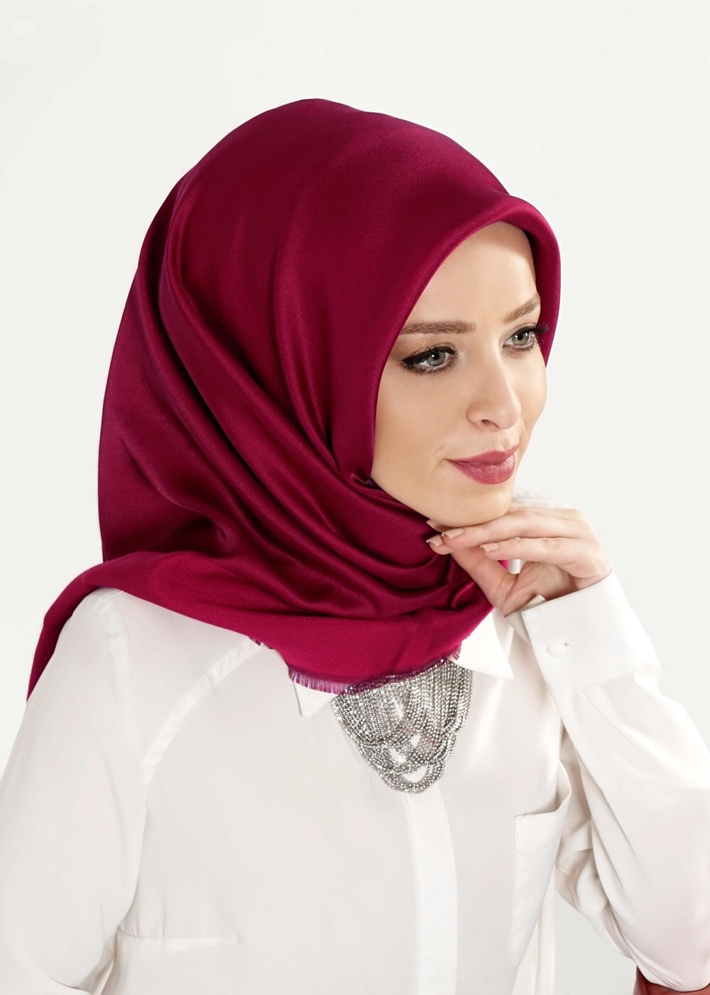 Vêtements hijab ROUGE BORDEAUX T 27628 Düz Renk Eşarp