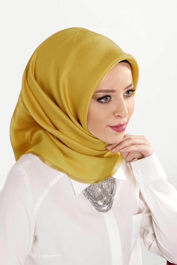 Vêtements hijab VERT T 27628 Düz Renk Eşarp - TRENDTESETTÜR