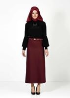 Tesettür giyim BORDO 1246 ETEK