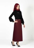 Tesettür giyim BORDO 1246 ETEK