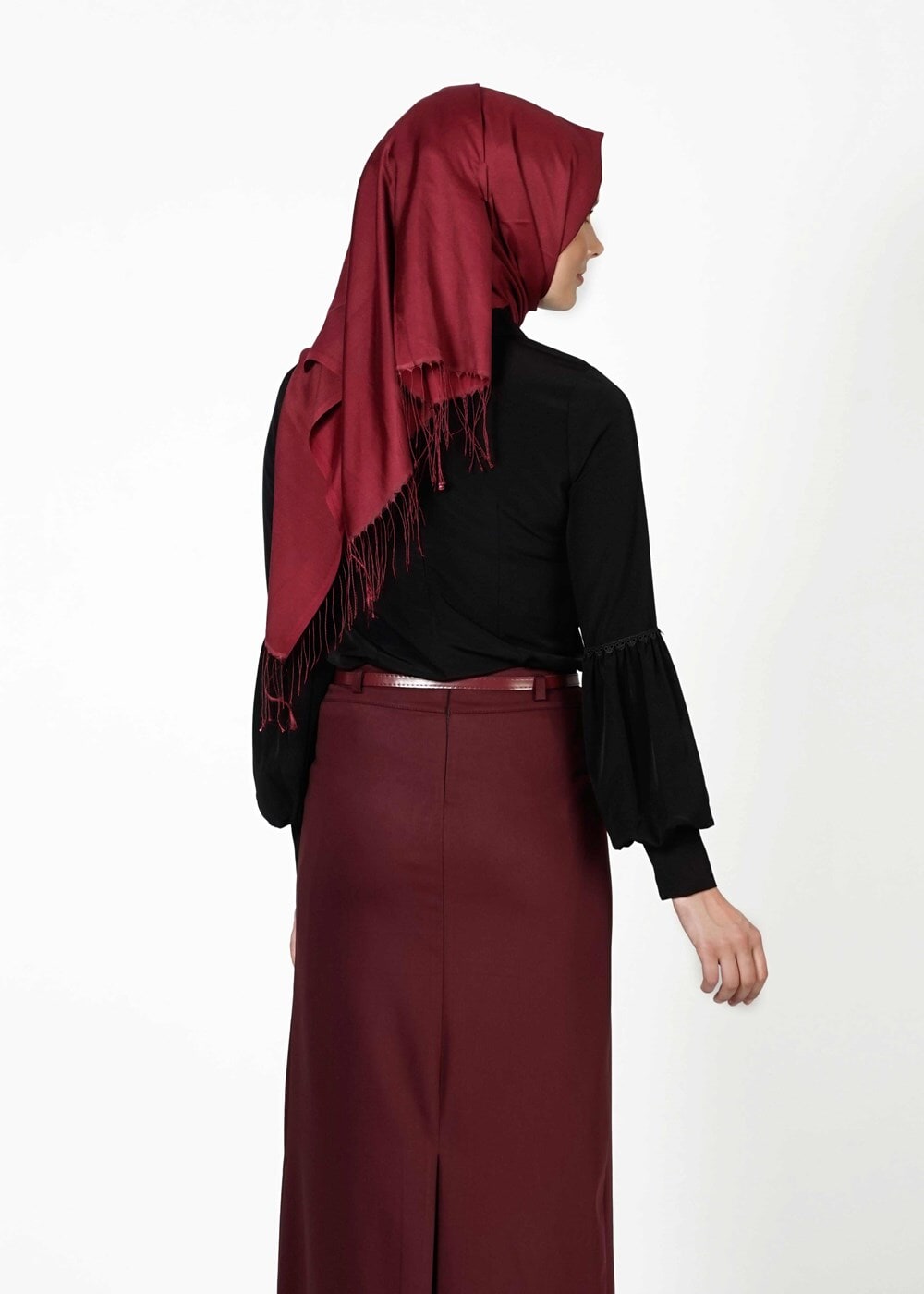 Tesettür giyim BORDO 1246 ETEK