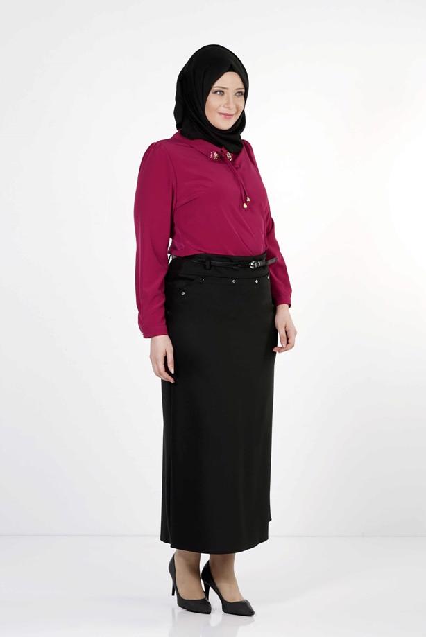 Tesettür giyim SİYAH 1251 ETEK - TRENDTESETTÜR