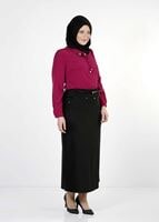 Hijab clothing BLACK STUDDED STRAIGHT CUT SKIRT 1251 