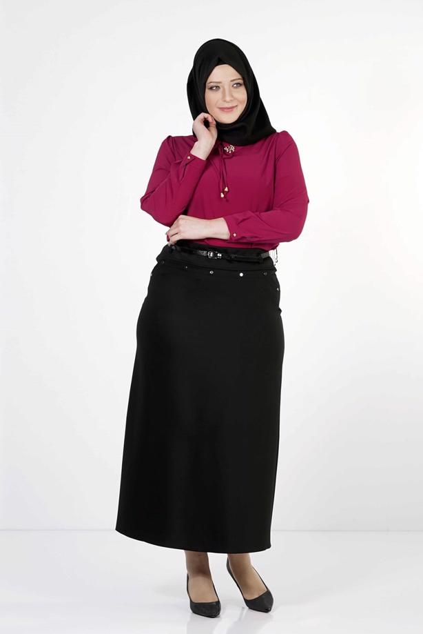 Tesettür giyim SİYAH 1251 ETEK - TRENDTESETTÜR
