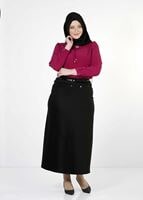 Hijab clothing BLACK STUDDED STRAIGHT CUT SKIRT 1251 